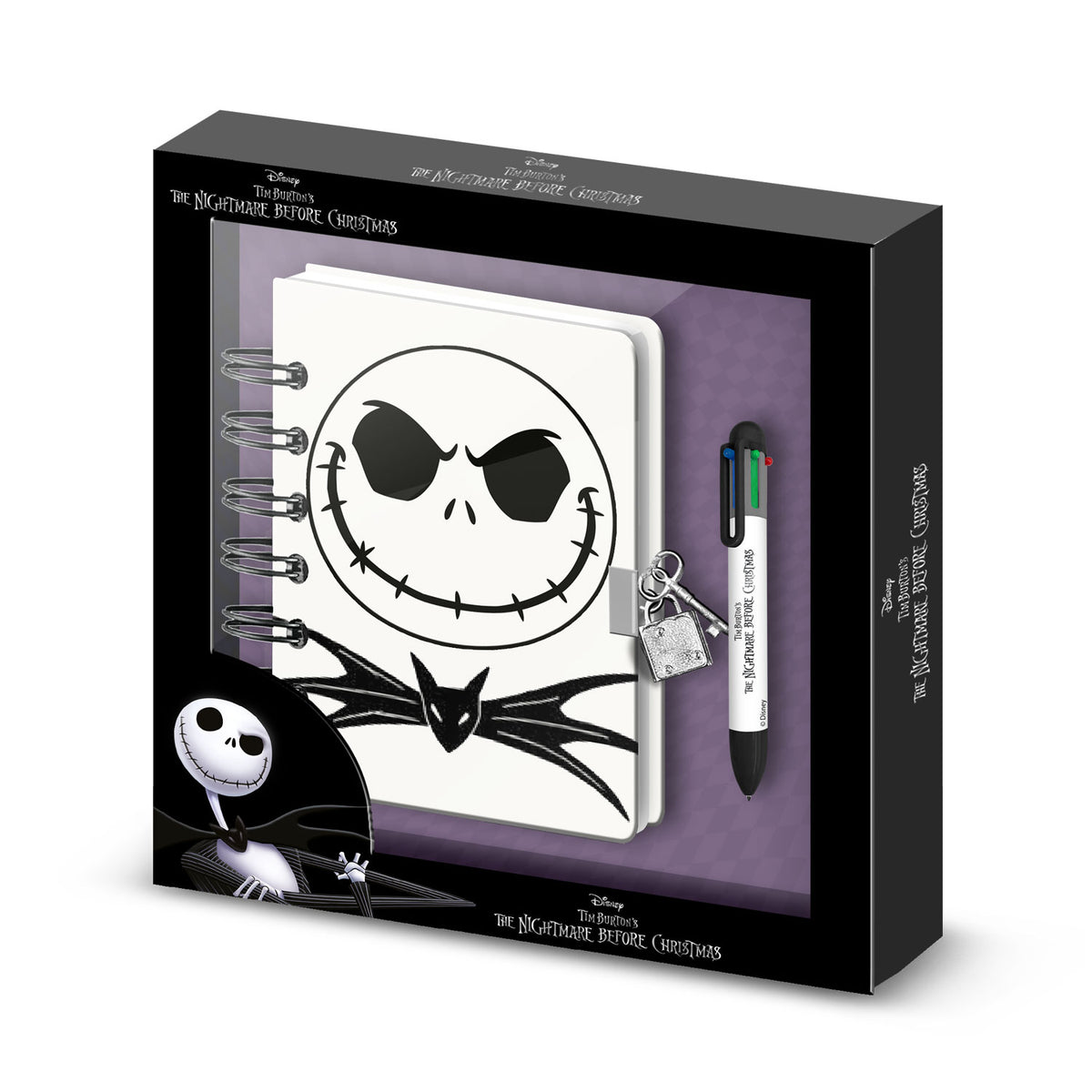 Disney Nightmare Before Christmas Jack-Confezione con Diario A5 + Penna 6 Colori, Lilla