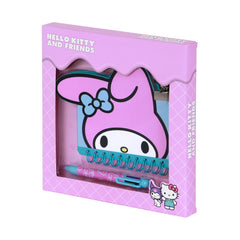 Hello Kitty My Melody Gesicht-Set Tagebuch Kawaii + 6-Farben-Kugelschreiber, Rosa
