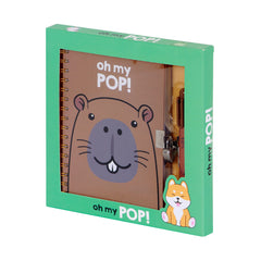 Oh My Pop! Capybara-Pack of A5 Diary + 6-Coloured Pen, Multicolour