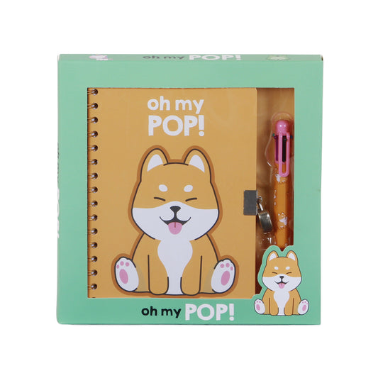 Oh My Pop! Shiba-Pack de Diario A5 + Bolígrafo de 6 Colores, Multicolor