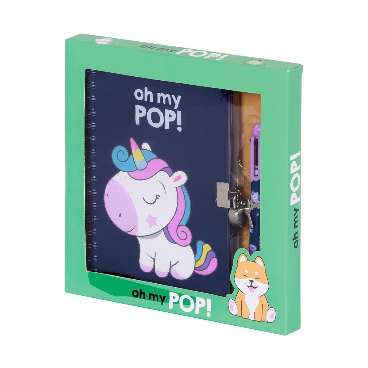 Oh My Pop! Sweety-Pack of A5 Diary + 6-Coloured Pen, Multicolour