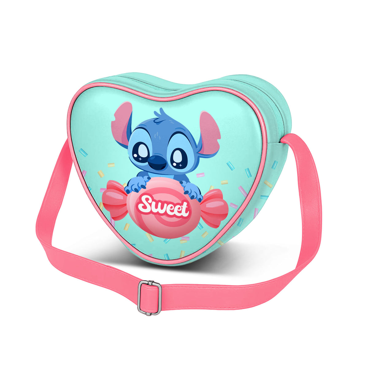 Disney Lilo y Stitch Candy-Bolso Bandolera Corazón Casual, Azul