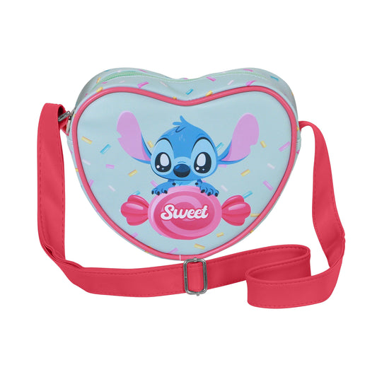 Disney Lilo and Stitch Candy-Casual Heart Crossbody Bag, Blue