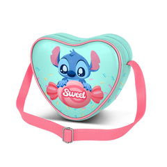 Disney Lilo y Stitch Candy-Bolso Bandolera Corazón Casual, Azul