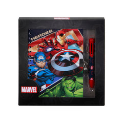 Marvel Avengers Battle-Pack de Journal A5 + Stylo 6 Couleurs, Bleu