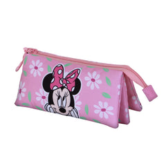 Disney Minnie Mouse Blooming-Estuche Portatodo Triple, Rosa