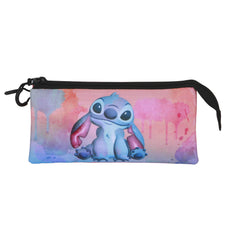 Disney Lilo y Stitch Watercolour-Estuche Portatodo Triple, Multicolor