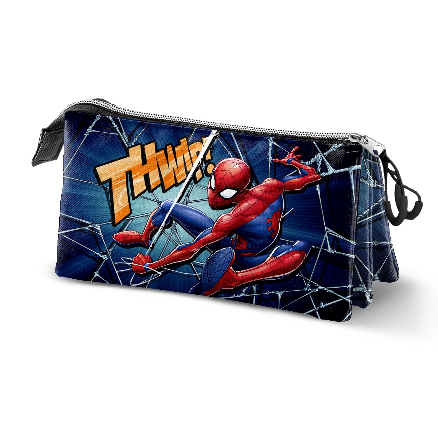 Marvel Astuccio Punitore (Punisher) Triplo Scomparto, Nero, 23x11x5 Cm, Resistente E Impermeabile