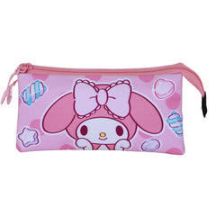 Hello Kitty My Melody Sweets-Triple Pencil Case, Pink