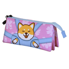 Oh My Pop Shiby-Triple Pencil Case, Pink