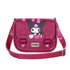 Hello Kitty Kuromi Cherry-Bolsa Bandoleira Satchel XS, Rosa