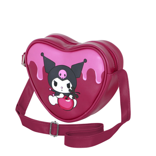 Hello Kitty Kuromi Cherry-Borsa a Tracolla Cuore Casual, Rosa