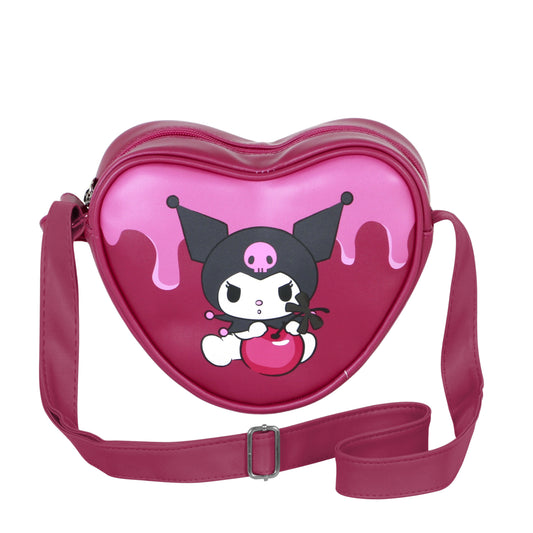 Hello Kitty Kuromi Cherry-Borsa a Tracolla Cuore Casual, Rosa