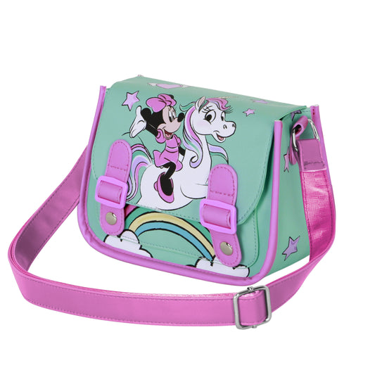 Disney Minnie Mouse Fantasy-Bolsa Bandoleira Satchel XS, Verde