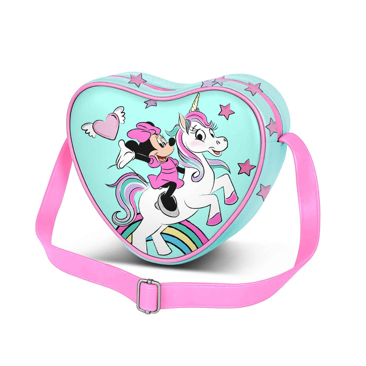 Disney Minnie Mouse Fantasy-Bolso Bandolera Corazón Casual, Verde