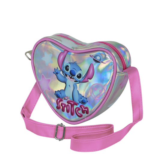 Disney Lilo e Stitch Cosmic-Borsa a Tracolla Cuore Casual, Argento
