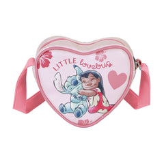 Disney Lilo y Stitch Lovebug-Bolso Bandolera Corazón Casual, Rosa