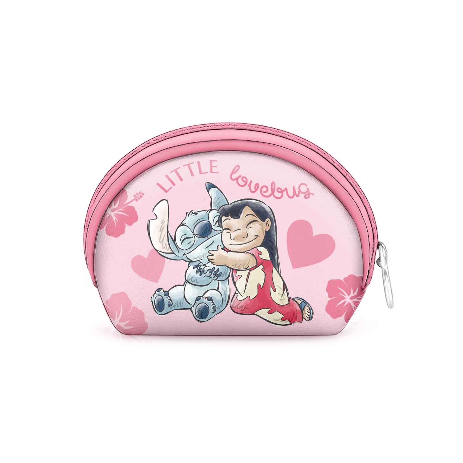 Disney Lilo y Stitch Lovebug-Monedero Oval Casual, Rosa