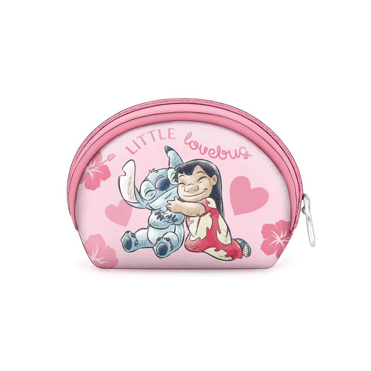 Disney Lilo y Stitch Lovebug-Monedero Oval Casual, Rosa