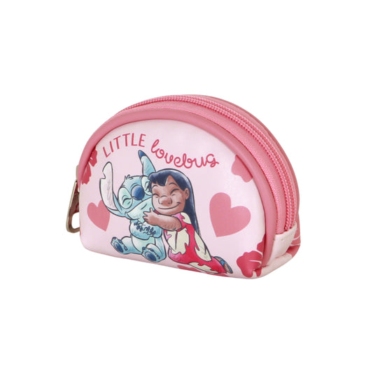 Disney Lilo e Stitch Lovebug-Portamonete Ovale Casual, Rosa