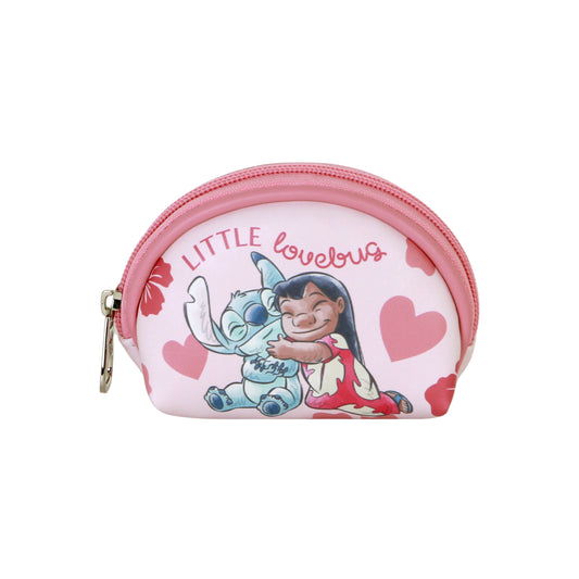 Disney Lilo e Stitch Lovebug-Portamonete Ovale Casual, Rosa