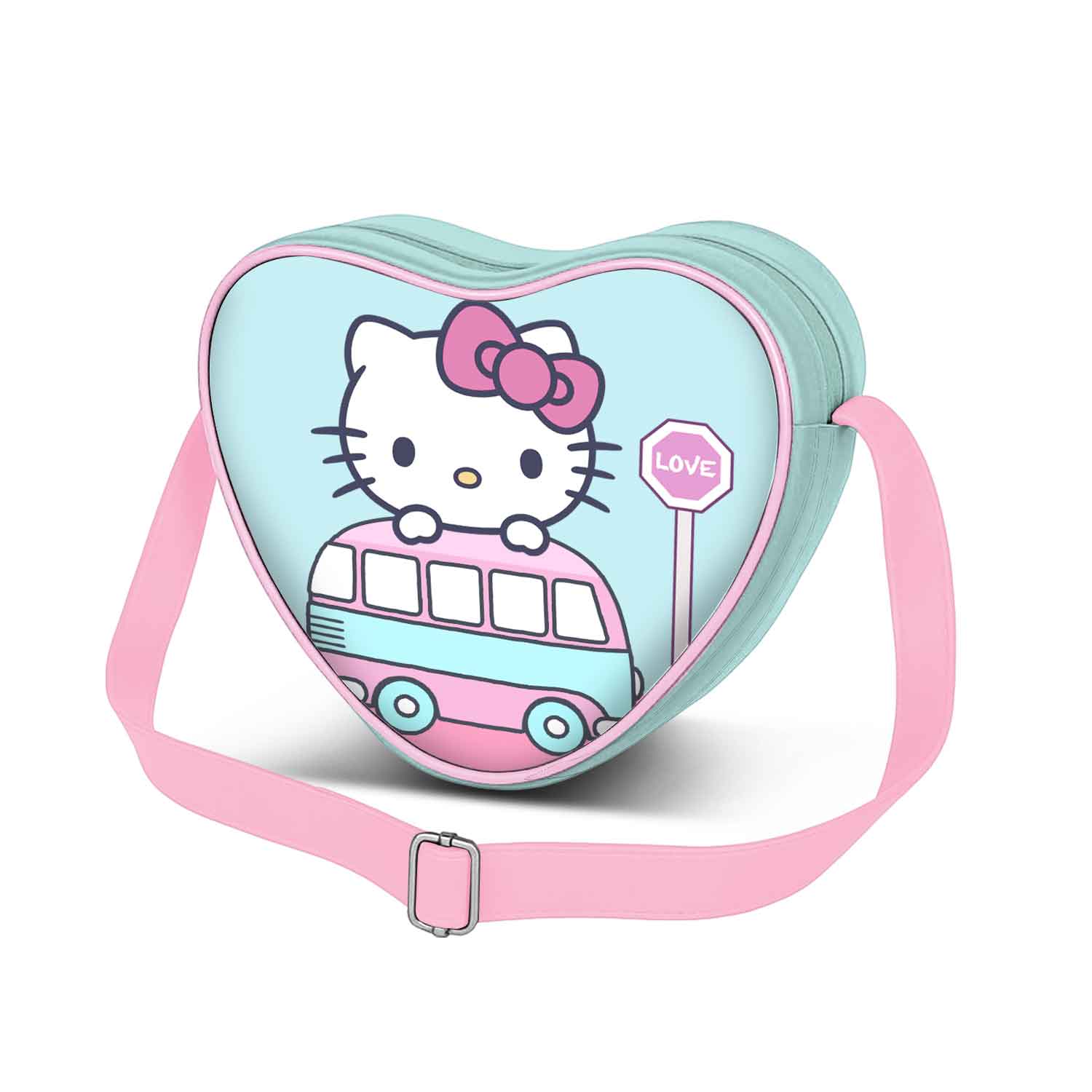 Hello Kitty Van-Bolso Bandolera Corazón Casual, Verde