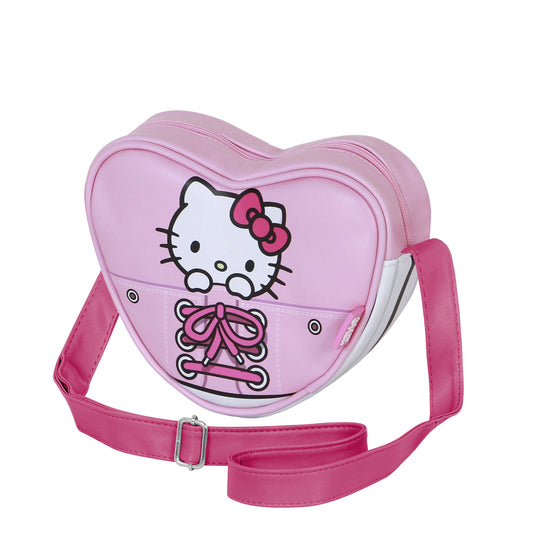 Hello Kitty Sneakers-Sac à Bandoulière Coeur Casual, Rose