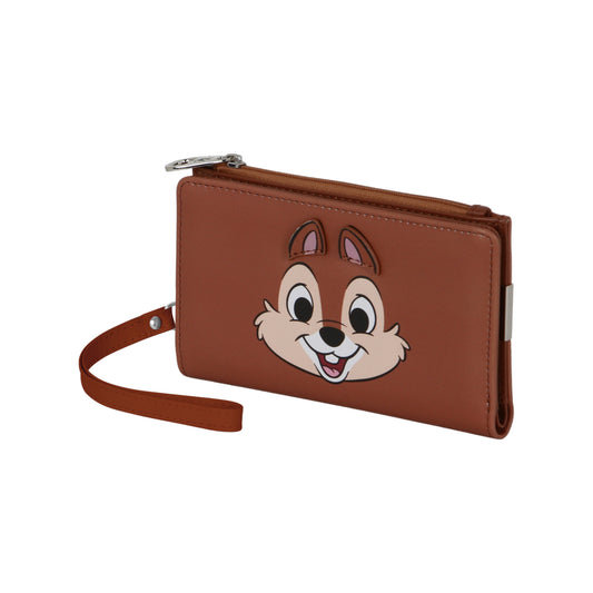 Disney Tic et Tac Face-Portefeuille slim, Brun