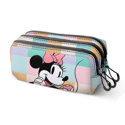 Disney Minnie Mouse Squares-Estuche Portatodo Trick FAN 2.2, Azul
