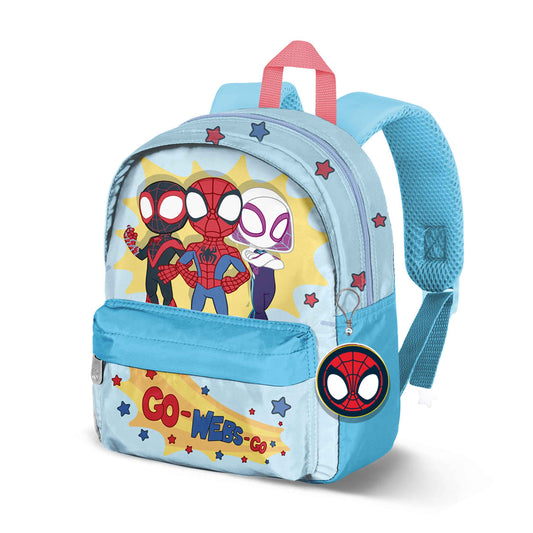 Marvel Spiderman Super Team-Mochila Joy + Accesorio, Azul