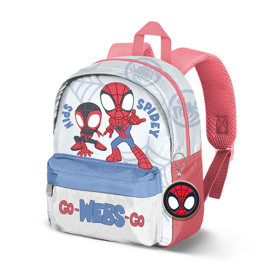 Marvel Spiderman Spin-Mochila Joy + Accesorio, Gris