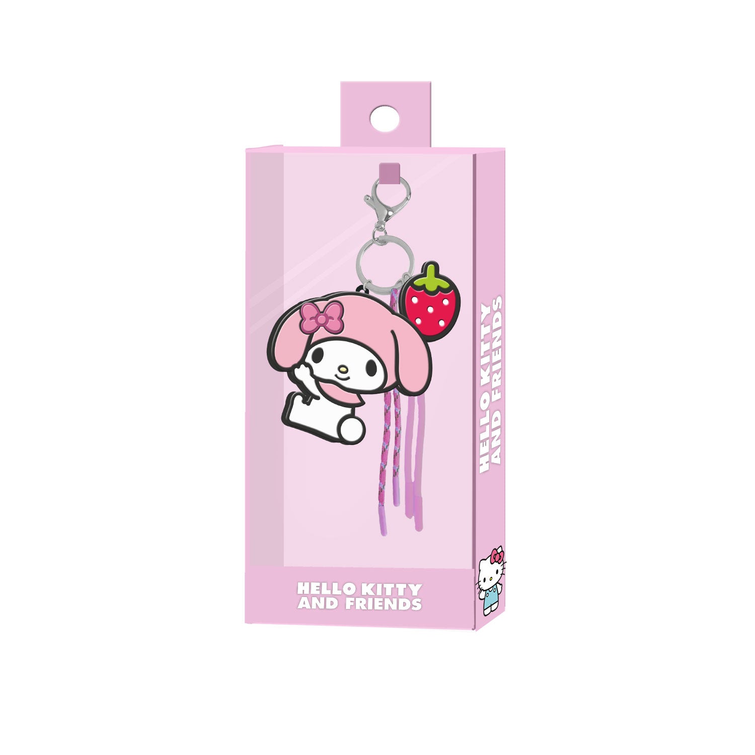 Hello Kitty My Melody Face-Llavero Charm, Rosa
