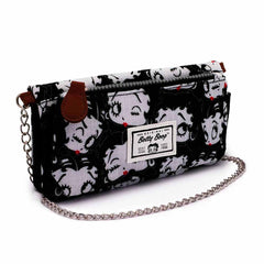 Betty Boop Noir-Portafoglio Soft con Catena, Nero