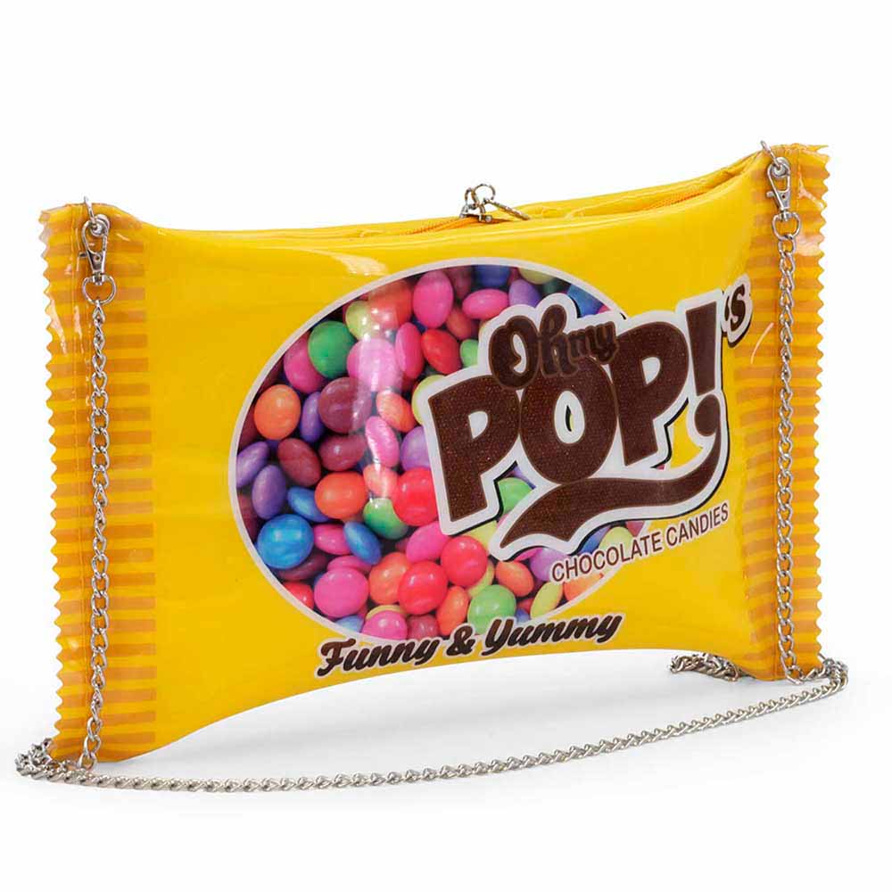 Oh My Pop Chococandy-Bolso Bandolera Cadena, Amarillo