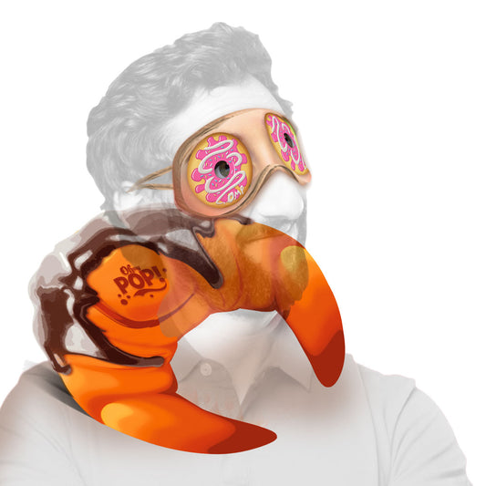 Oh My Pop Croissant-Cojín de Cuello y Antifaz para Dormir, Naranja
