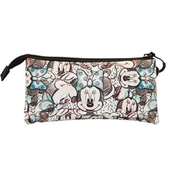 Disney Minnie Mouse Drawing-Estuche Portatodo Triple, Gris