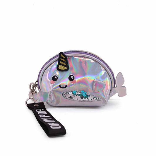 Oh My Pop Narval-Monedero Oval, Plateado
