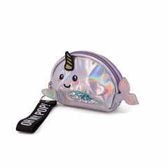 Oh My Pop Narval-Monedero Oval, Plateado