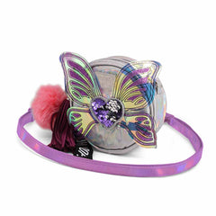 Oh My Pop Wings-Bolso Bandolera Redondo Pequeño, Plateado