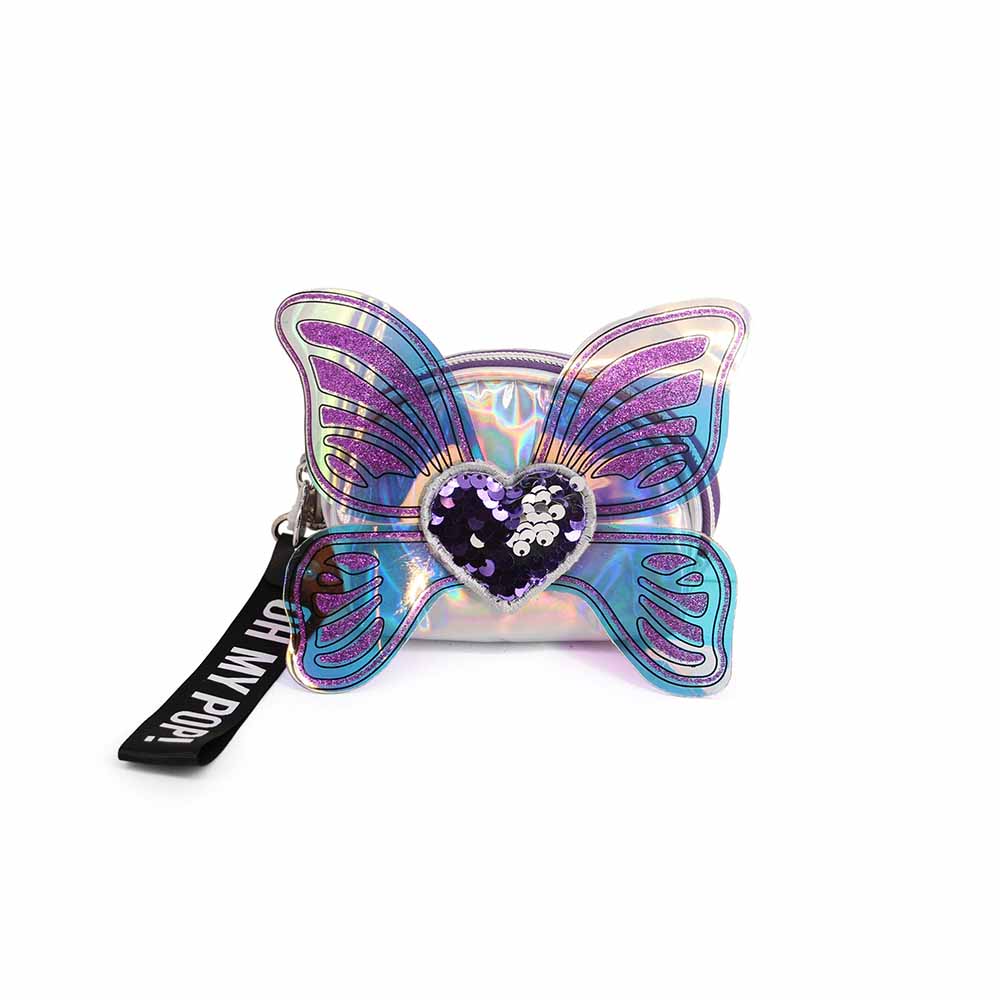 Oh My Pop Wings-Monedero Oval, Plateado