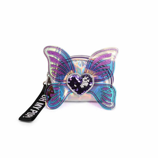 Oh My Pop Wings-Monedero Oval, Plateado