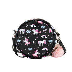 Oh My Pop Unicorn-Round Shoulder Bag, Black