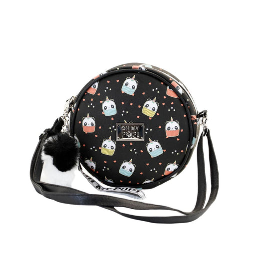 Oh My Pop Pandicorn-Round Shoulder Bag, Black