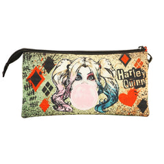 DC Comics Harley Quinn Mad Love-Triple Pencil Case, Beige