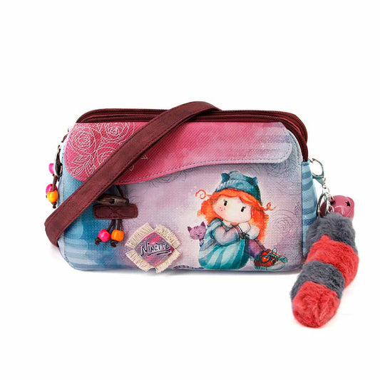 Forever Ninette Origin-Double Zipper Shoulder Bag, Multicolor