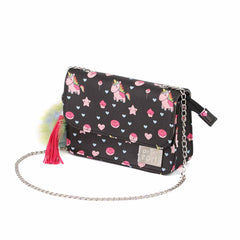 Oh My Pop Popnicorn-Bolso Bandolera Satchel Cadena, Negro