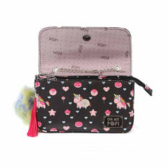 Oh My Pop Popnicorn-Bolso Bandolera Satchel Cadena, Negro