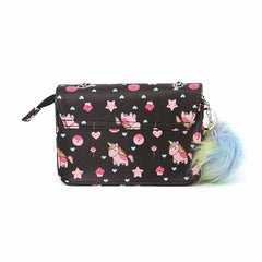 Oh My Pop Popnicorn-Bolso Bandolera Satchel Cadena, Negro