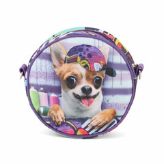 Karactermania Krazymals Chihuahua-Bolso Bandolera Redondo, Lila