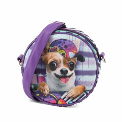 Karactermania Krazymals Chihuahua-Bolso Bandolera Redondo, Lila